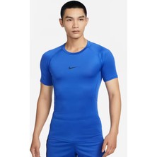 Nike Pro Dri-Fit Sıkı Kesim Erkek Mavi Spor Tişört