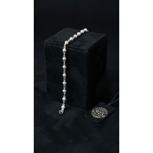 Roza Silver 925 Ayar Geleneksel Kafes Telkari El Işi Top Zincir Gümüş Bileklik (9X4MM)