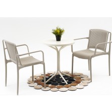 Divona Home Nes Kollu Bahçe Balkon Bistro Masa Takımı