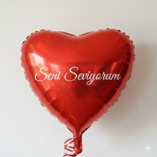 Çavuş E-Ticaret Seni Seviyorum Yazılı Kalp Kırmızı Folyo Balon Parti 18INC Romantik Dekorasyon Aşk