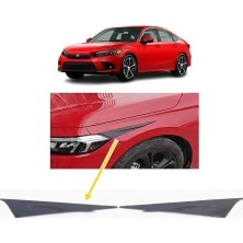 TKÇ Ieg™ Honda Civic Fe1 2022 ve Sonrası Far Üstü Kaşı Çıtası Piyano Black 2 Parça
