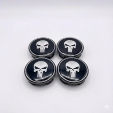 TKÇ Ieg™ Beyaz Punisher Damla Geçme Jant Göbek Kapağı 4’lü Set 55/58MM Siyah