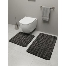Maisoria Home Bubble 2li Banyo Paspas Takımı Yumuşak Makinada Yıkanabilir 60X100 ve 40X60