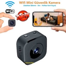 Wifi Mini Güvenlik Kamera 1080p Uzaktan İzleme Ses Hafıza Kart Kayıt Özellikli Siyah