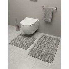 Maisoria Home Bubble 2li Banyo Paspas Takımı Yumuşak Makinada Yıkanabilir 60X100 ve 40X60