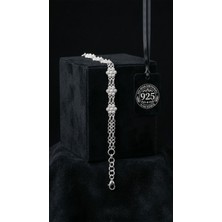 Roza Silver 925 Ayar Geleneksel Telkari El Işi Midyat Bereket Serisi Çiçekli Minimal Gümüş Bileklik