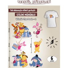 Agg Reklam Ütü ile Yapışan Kıyafet Etiketi Winnie The Pooh -2  6lı Set