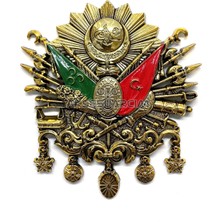 TKÇ Ieg™ LG-NKT506 - Osmanlı Devlet Arması Kabartma Logo Vidalı Büyük 12X11CM Gold