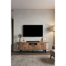 GOLDFALEZ TV Sehpası 160 cm Modern 3 Kapaklı Tv Sehpa Çok Amaçlı Konsol Ünitesi Mira 5035 Atlantik