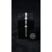Roza Silver 925 Ayar Geleneksel Telkari El Işi Midyat Bereket Serisi Kişniş Motifli Gümüş Bileklik
