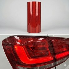 TKÇ Ieg™ Petek Desenli 3D Colormatik Far Filmi Stop Folyosu 1MX30CM Kırmızı