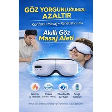 Bluetoothlu Akıllı Göz Masaj Cihazı - Göz Yorgunluğu Için Isıtmalı Hava Basınçlı Şarjlı Alet