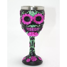 Fta Ticaret Day Of The Dead Şeker Kurukafa Tasarımlı 3D Çelik Kadeh Bardak