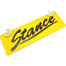 TKÇ Ieg™ Stance Yazılı Sarı Dekor Plaka Vantuzlu Cam Süsü 22X7.5CM