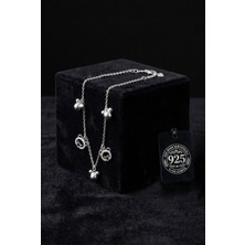 Roza Silver 925 Ayar Gümüş Rodyum Kaplama Ayıcık Charmlı Zirkon Taşlı Bileklik