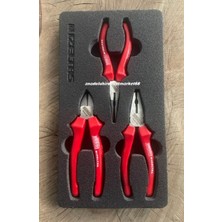 İzeltaş Izeltaş Pro 170MM Pense Seti Carbon Çelik Yankeski Kargaburun Red Opak Seri Orj