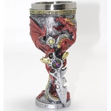 Venüs Shopping Ejderha ve Kılıç Temalı 3D Kabartmalı Çelik Kadeh Bardak