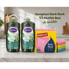 Duru Mutluluk Zeytin Bahçesi Sıvı Sabun 3 Litre x 2 Adet Koroplast 5'li Mutfak Bezi ile