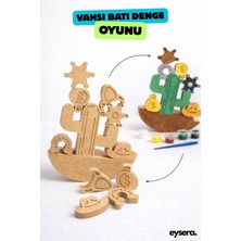 Eysera Ahşap Vahşi Batı Denge Oyunu – Çocuk Boyama Aktivite & Hobi Oyuncak, Montessori Eğitici Set