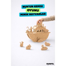 Eysera Ahşap Nuh'un Gemisi ve Hayvan Seti Çocuk Aktivite & Hobi Oyuncak, Montessori Eğitici Set