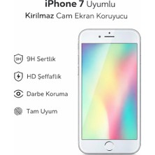 Avcı Teknoloji Market iPhone 7 Uyumlu Kırılmaz Cam Ekran Koruyucu 9h Temperli Cam Hd Şeffaf