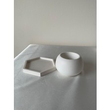 CEG Art Gallery Taş Boyama Seti - Dekoratif Tabaklı Kase Seti - 1 Adet Fırça + 3 Renk Boya