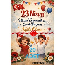 NF ND ENEFENDİ 20 Adet Ayyıldız Fimo Boncuklu Marteniçka Bileklik 23 Nisan Tebrik Kartlı Şans Hediye