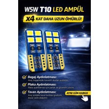 Duolight T10 W5W LED Ampül 2 Adet X4 Uzun Ömür Ultra Parlak Beyaz Park Plaka Tavan Bagaj Ledi