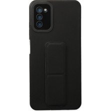 Magicool Samsung Galaxy A03S Kılıf Mega Standlı Silikon - Siyah