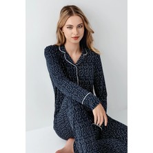 Amora Fancy Clothing Arnetta 3430-S Kadın Gömlek Yaka Pijama Takımı