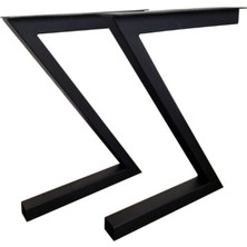 An Dekor Metal Masa Ayağı Z Desenli 70 cm – 50X30 Profil Siyah Modern Tasarım | 1 Çift (2 Adet)