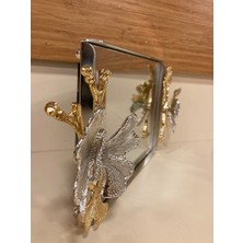 Tepsi Pirinç Kelebek Model Gümüş Küçükboy 27X18 cm