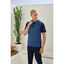 Amora Fancy Clothing Kocabey 2205 Erkek Battal Midi Yaka Pijama Takım