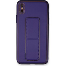 Magicool Iphone Xs Max Kılıf Coco Deri Standlı Kapak - Mor