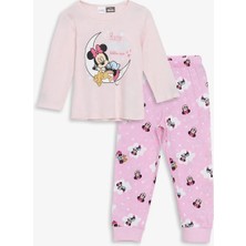 LC Waikiki Lcw Kids Bisiklet Yaka Minnie Mouse Baskılı Kız Çocuk Pijama Takımı