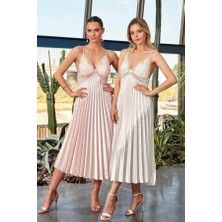 Amora Fancy Clothing Nurteks 7115 Bayan Uzun Saten Gecelik