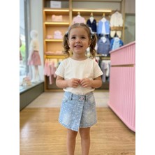 Butik Kız Çocuk Şortlu Kot Etek