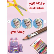 Etiketçi Paşa Elsa 220 Adet Okul Etiketi Kalem Defter Etiketi Elsa Temalı Özel Isim Yazılabilen Etiket