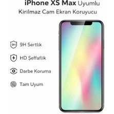 Avcı Teknoloji Market iPhone Xs Max Uyumlu Kırılmaz Cam Ekran Koruyucu 9h Temperli Cam Hd Şeffaf