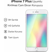 Avcı Teknoloji Market iPhone 7 Plus Uyumlu Kırılmaz Cam Ekran Koruyucu 9h Temperli Cam Hd Şeffaf