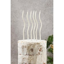 Pekshop Spiral Beyaz Pasta Mumu Beyaz Renk Mum 6 Lı Beyaz Kıvrık Mum