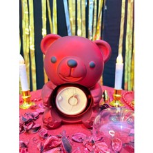 Eng Parti Dünyası Yüzük Kutusu Güllü Kırmızı Ayıcık Takı Kutusu – Döner Kapaklı Gizli Bölmeli Romantik Hediye