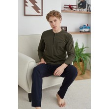 Amora Fancy Clothing Kocabey 9111 Battal Erkek Midi Yaka Pijama Takımı