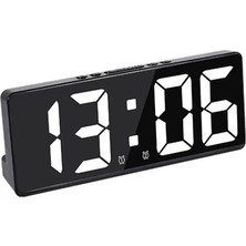 Nuvvo Masa Saati Derece Alarm Takvim Pil(Dahil Değildir)+Şarjlı LED Işıklı Dijital Siyah