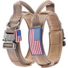 Nuvvo Eğitim ve Hizmet Için Ayarlanabilir Yansıtıcı Taktik Köpek Tasması Askeri Naylon Ağır Hizmet Metal Toka ve Kontrol Kolu ile K9 Köpek Tasması, Orta ve Büyük Köpekler Için, 3,8 cm Genişlik Kahverengi M