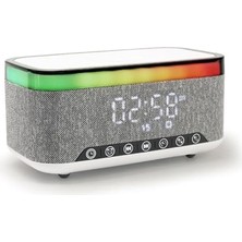 Nuvvo Jedel Bluetooth Hoparlör Kablosuz Şarj Özellikli Masa Saati, Gece Lambası, Çalar Saat