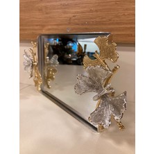 Tepsi Pirinç Kelebek Model Gümüş Miniboy 22X16 cm