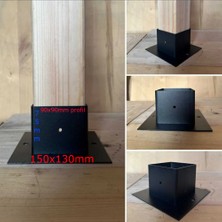 An Dekor Pergule Pergole Pergola Kamelya Düz Montaj Aparatı Siyah ( Kamelya Pabuç Ayak ) 90*90