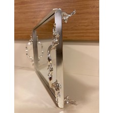 Tepsi Pirinç Gümüş Kulplu Model Küçükboy 27X18 cm