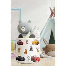 Talia Home Hayvanları Öğrenelim Desenli Çocuk ve Bebek Odası Düzenleyici Oyuncak Veya Kirli Sepeti TLAS-109